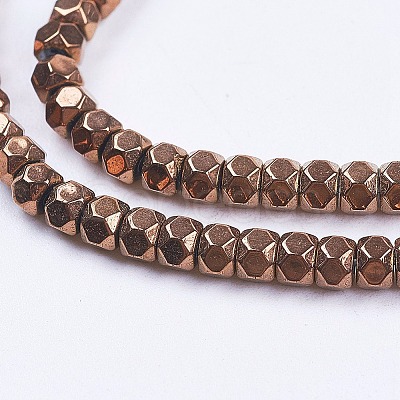 Electroplate Non-Magnetic Synthetic Hematite Beads Strands G-F562-S04-1