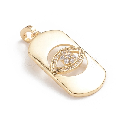 Brass Micro Pave Cubic Zirconia Pendants X-ZIRC-G165-11G-1