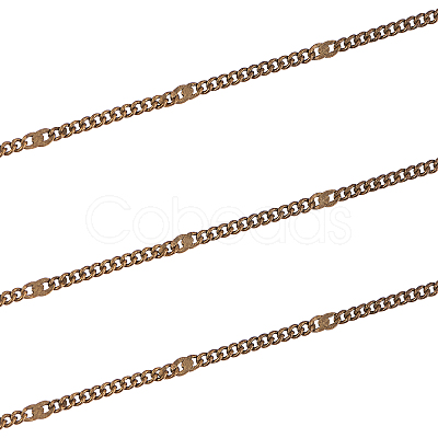 Soldered Brass Coated Iron Curb Chains CH-CJ0001-01A-AB-1
