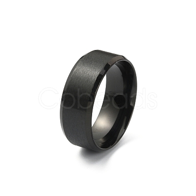 201 Stainless Steel Plain Band Ring for Men Women RJEW-WH0010-06D-MB-1