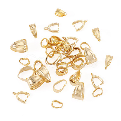 40Pcs 5 Styles Brass Snap On Bails KK-TA0008-87-1