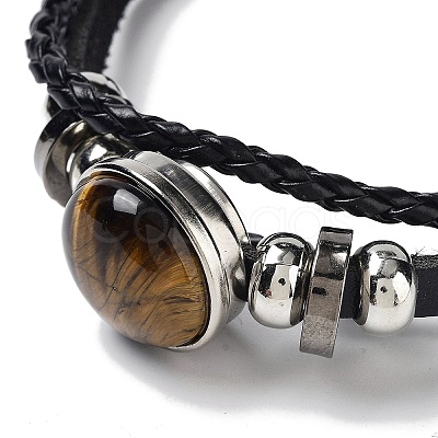 Natural Tiger Eye Multi-strand Bracelets BJEW-Q337-01H-1