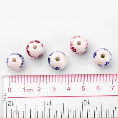 Floral Printed Porcelain Beads PORC-CF187Y-CF190Y-1