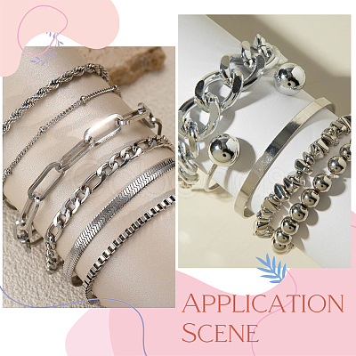2 Sets 2 Styles Alloy Chain Bracelets & Bangles Set for Women BJEW-SP0001-34A-1