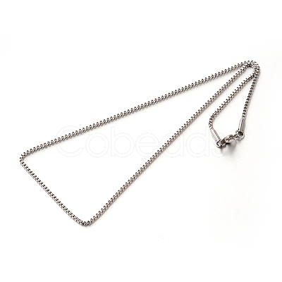 Tarnish Resistant 304 Stainless Steel Box Chain Necklaces STAS-M174-022P-A-1