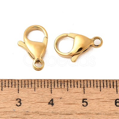 Ion Plating(IP) 304 Stainless Steel Lobster Claw Clasps Hand Polished STAS-AB15-G-01-1