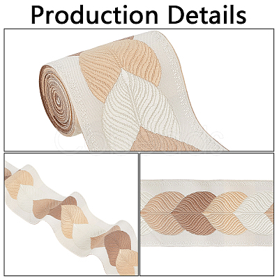3M Polyester Jacquard Leaf Ribbon for Garment Accessories OCOR-CY0002-12C-1