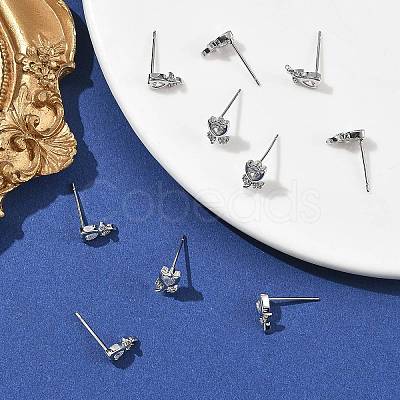 SHEGRACE Brass Micro Pave Cubic Zirconia Stud Earrings XGRQ4N571-707P-1