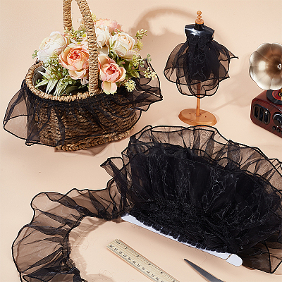 1Pc Organza Pleated Lace Trim Ribbon OCOR-HY0001-33A-1