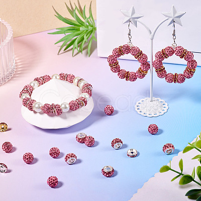 120Pcs 4 Styles Pave Disco Ball Beads RB-TA0001-16-1