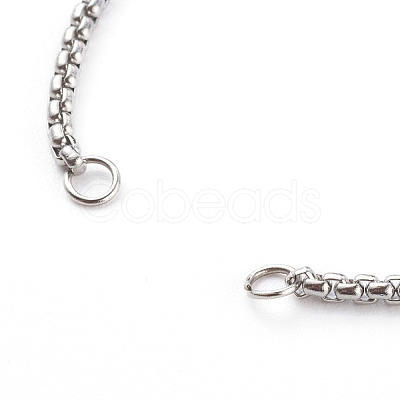 Tarnish Resistant 304 Stainless Steel Box Chain Bracelet Making Sets AJEW-JB00942-1