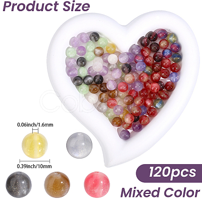 120Pcs Opaque UV Reactive Beads RESI-PA0001-35F-1