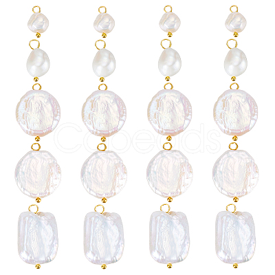 20Pcs 5 Style Natural Pearl Pendants PALLOY-PH01822-1
