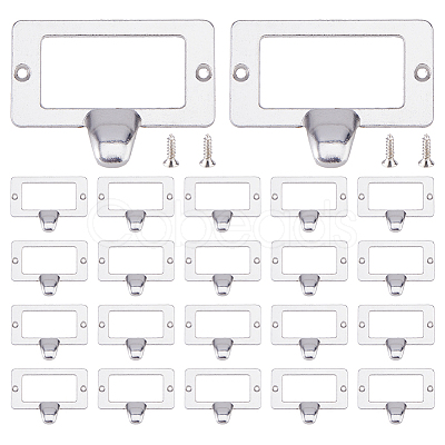 25Pcs Rectangle Zinc Alloy Label Frame Card Holder AJEW-FH0008-75B-1