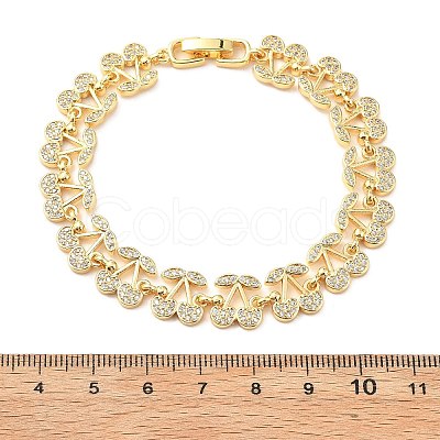 Cherry Brass Micro Pave Cubic Zirconia Chain Bracelets BJEW-L703-01B-G-1