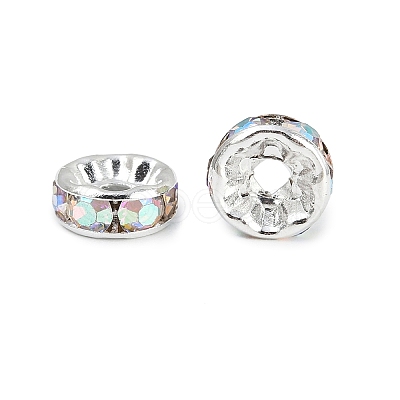 Brass Grade A Rhinestone Spacer Beads RB-A004-4-1