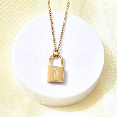304 Stainless Steel Rolo Chain Pendant Necklaces NJEW-S444-01G-05-1