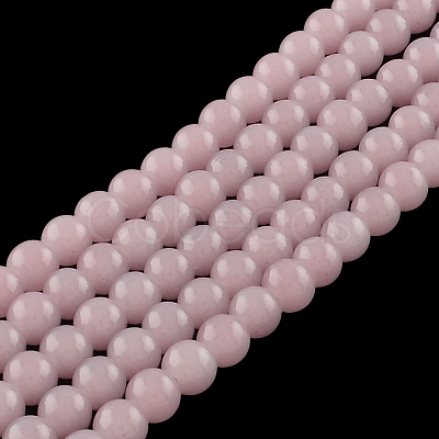 Imitation Jade Glass Beads Strands X-DGLA-S076-4mm-01-1