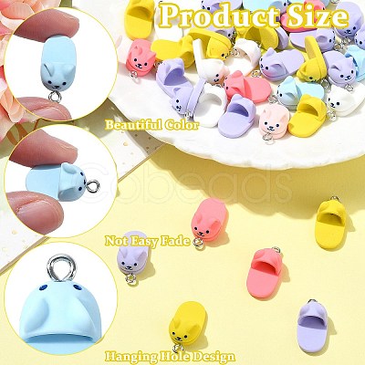 50Pcs Opaque Resin Pendants RESI-CJ0004-46-1