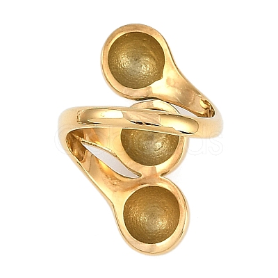 304 Stainless Steel Open Cuff Rings for Women RJEW-A049-01A-G-1