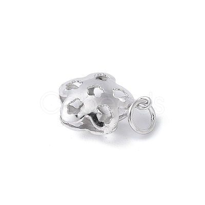 925 Sterling Silver Hollow Flower Charms STER-M093-03P-1