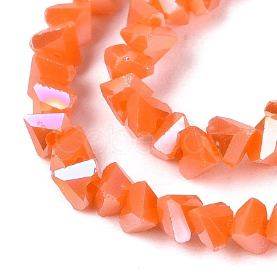 Electroplate Opaque Glass Beads Strands EGLA-Q139-01A-C08-1