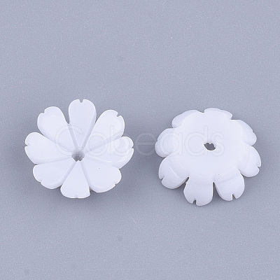 Opaque Resin Bead Caps RESI-T040-032-1