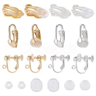 12Pcs 6 Style Brass Clip-on Earring Findings DIY-SC0021-28-1