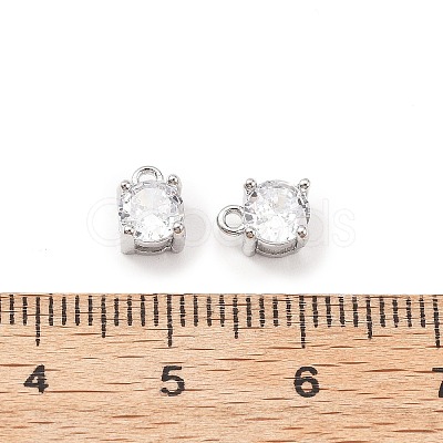 Brass Micro Pave Cubic Zirconia Pendants KK-D382-04P-02-1