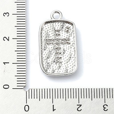 Rack Plating Alloy with Black Rhinestone Pendants FIND-Z051-04P-05-1