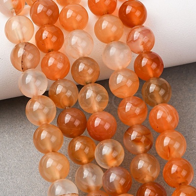 Natural Carnelian Beads Strands G-N0006-8mm-17-1