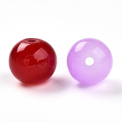 Baking Paint Imitation Jade Glass Beads DGLA-Q021-10mm-M-1