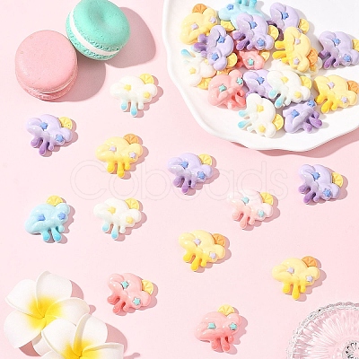 20Pcs Opaque Resin Decoden Cabochons CRES-YW0002-64-1