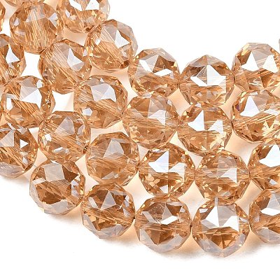 Transparent Electroplate Glass Beads Strands EGLA-N002-34C-B10-1