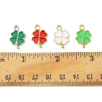 16Pcs 4 Colors Rack Plating Alloy Enamel Pendants ENAM-FS0001-76-1