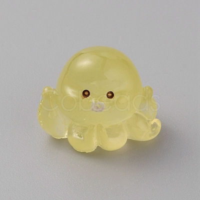 Luminous Resin Octopus Display Decoration RESI-WH0038-09B-1