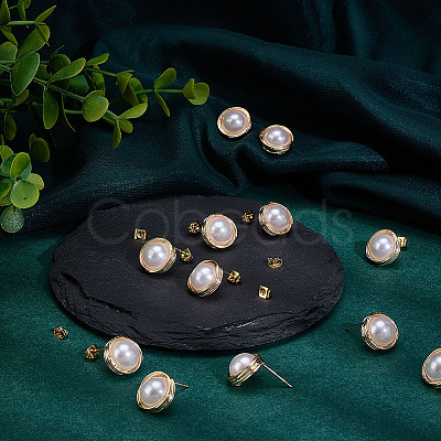 12Pcs Brass Stud Earring Findings KK-ME0002-63-1