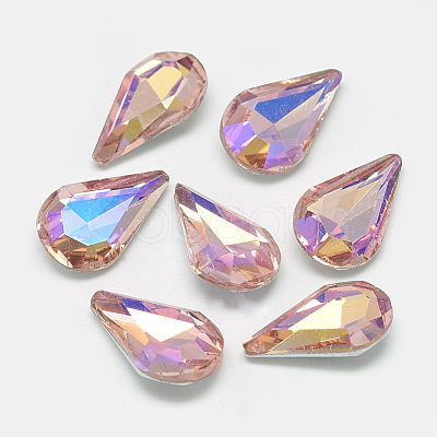 Pointed Back Glass Rhinestone Cabochons RGLA-T014-8x13mm-04-1