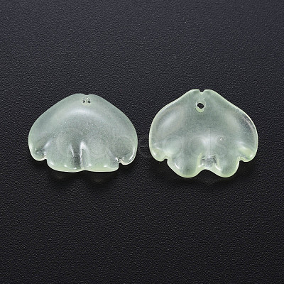 Transparent Baking Paint Imitation Jade Glass Pendants DGLA-Q025-001D-1
