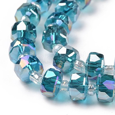 Electroplate Transparent Glass Beads Strands EGLA-H101-03B-1