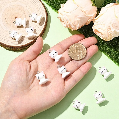 10Pcs Opaque Resin Pendants RESI-YW0004-51-1