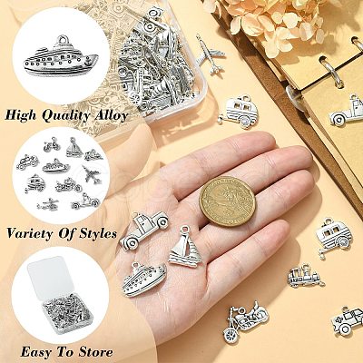 100pcs 10 Style Tibetan Style Alloy Pendants TIBEP-CJ0001-31-1