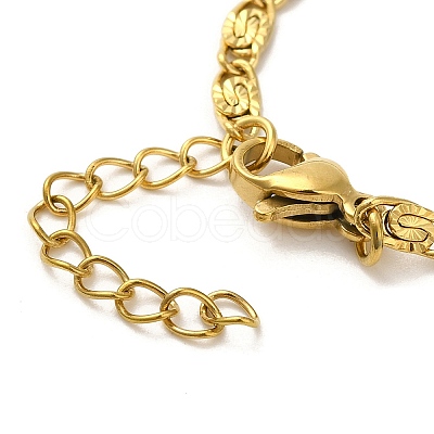 Ion Plating(IP)  304 Stainless Steel Lumachina Chain Bracelets BJEW-C079-01A-G-1