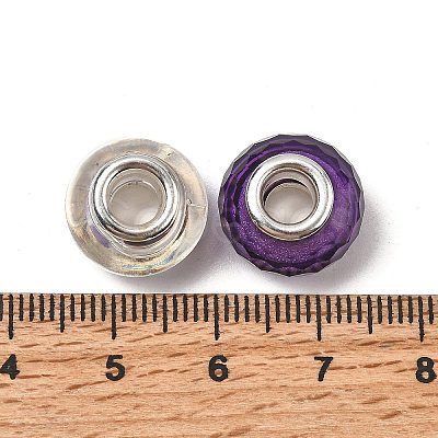 Printed Transparent Resin European Beads RESI-C063-03F-1