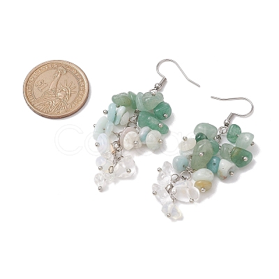 Natural Green Aventurine Earrings EJEW-TA00462-01-1