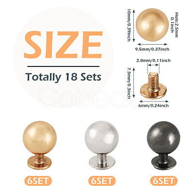 18 Sets 3 Colors Iron Screws FIND-TA0006-29B-1