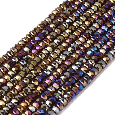Electroplate Glass Beads Strands GLAA-Q105-03P-1