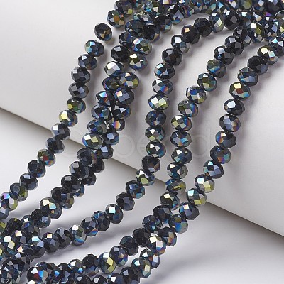 Electroplate Opaque Glass Beads Strands EGLA-A034-P4mm-S02-1