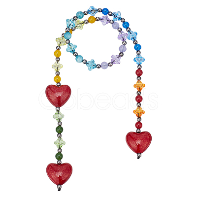 1Pc Alloy & Resin Heart Bag Charms FIND-UN0010-34B-1