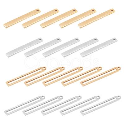 20Pcs 2 Style 201 Stainless Steel Pendants STAS-DC0001-56-1